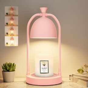 Pink Candle Warmer Lamp -Electric Lamp Candle Warmer with Timer,Pink Lamp for Girls Room, Wax Melt Warmer for Jar Candles, Teen Bedroom Decor,Wedding Gifts/House Warming Gifts/Gifts for Mom