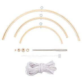Wooden Wind Chime Hanging DIY Kit Mobile Bed Ceiling Wood Swing Frame Ornaments Handmade Kit for Home Mobile Bed Wall Window Door Bedroom Decoration Wind Bell