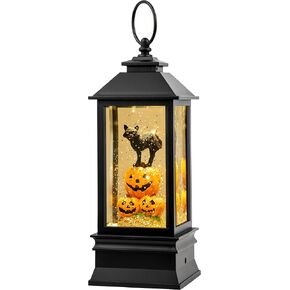 Christmas Snow Globe Lantern Water Glittering Christmas Tree with Cardinal, USB Lined/Battery Operated Lighted Lantern for Christmas Festival Decoration Gifts