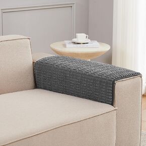 Sofa Armrest Cover Couch Arm Cover Armchair Covers, 2pcs 22x26 inch Anti-Slip Couch Arm Protectors Sofa Arm Covers (Cream White)