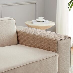 Sofa Armrest Cover Couch Arm Cover Armchair Covers, 2pcs 22x26 inch Anti-Slip Couch Arm Protectors Sofa Arm Covers (Cream White)