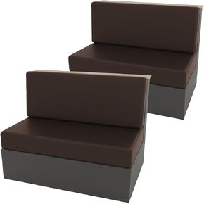 PU Leather RV Dinette Cushion Cover-2 Pack Elastic Camper Replacement Couch Cushion Slipcovers-Washable Stretchable Loveseat Sofa Furniture Protector for RV Camper Car Bench (Black)