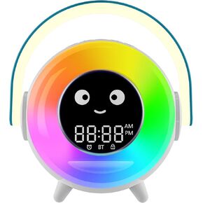 LOVME Toddler Alarm Clock,Ready to Rise Kids Sleep Training Clock with Night Lights,Sound Machine, OK to Wake Kids Alarm Clock, Gift Ideas for Toddler Boy Girl