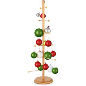 Christmas Tree Ornament Stand Holder with Arms Wooden Christmas Ornament Hanger Pretzel Sausage Rack for Counter Top Ornament Display Desktop Christmas Tree Xmas Holiday Party(29.53 Inch)