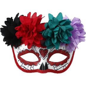 Halloween flower ghost mask, half face fashion party dress up mask, create a playful atmosphere.
