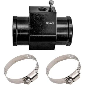 3PCS Auto Water Temp Joint Pipe, Aluminum Sensor Gauge Radiator Hose Adapter, Universal Water Temperature Extension Adapter with Clamps (38MM)