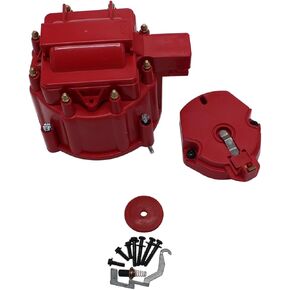 1 Set SHLPDFM Red Male HEI Large Distributor Cap Rotor Kit Fits for Chevy GM SBC BBC 305 307 327 350 396 427 454