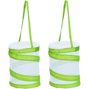 RESTCLOUD 2-Pack Mini Butterfly Habitat, Insect Mesh Cage, Bug Terrarium Pop Up 5.5" x 7" Tall (Pack of 2)