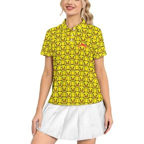 قمصان بولو نسائية كاجوال بياقة للتنس وقمصان جولف سريعة الجفاف وأكمام قصيرة وقمصان جولف صيفية in Kuwait