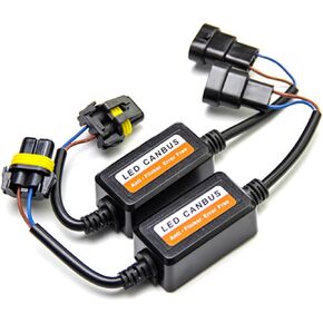 2 PCS 9006/HB4/9012 Car Led Light Decoder, IP67 Waterproof Anti-Flicker Radio Audio Led Pulse Signal Propagation Filter Fault Decoder Capacitor, Wiring-Free Accessory, for Cars (Black)