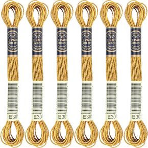 6 Skeins Embroidery Thread, Metallic Silver Embroidery Floss Friendship Bracelet String, Polyester Cross-Stitch Threads Friendship Bracelet String for Hand Embroidery, String Art