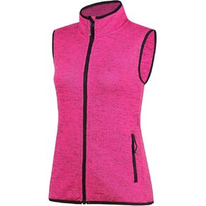 Zip Up Womens Vest with Zipper Pockets Athletic Sweater Fleece Vest Sleeveless Sweater Jacket