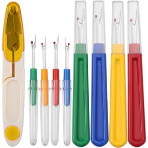Seam Rippers for Sewing - Borogo Seam Ripper and Thread Remover Kit for Sewing 4 Big and 4 Small Stitch Ripper Tool and 1 Thread Snips