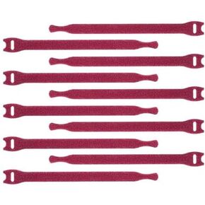 Secure 12 Inch Red Hook and Loop Tie Wrap - 50 Pack