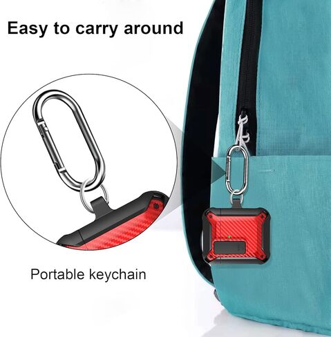 لوبنورد حافظة ايربودز مع قفل متوافق مع حافظة ابل ايربودز الجيل الثاني، حافظة متينة لعلبة شحن ايربودز الاولى مع سلسلة مفاتيح للرجال والنساء [مصباح LED امامي مرئي] in Kuwait