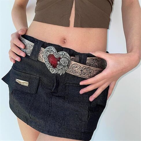 Women Wide Boho Disc Leather Belt Vintage Western Chunky Oval Concho Belt Y2k Grunge Accessories in Saudi Arabia