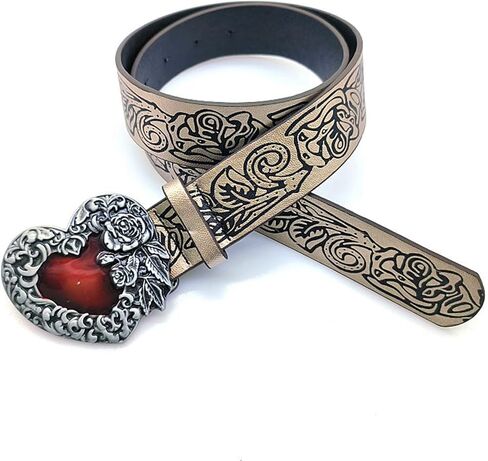 Women Wide Boho Disc Leather Belt Vintage Western Chunky Oval Concho Belt Y2k Grunge Accessories in Saudi Arabia