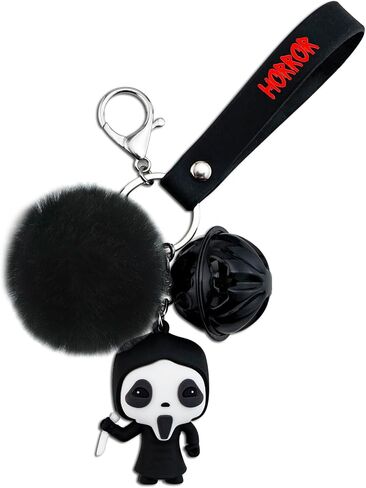 هدايا الهالوين للرجال والنساء، سلاسل المفاتيح لمحبي أفلام الرعب، Scream Ghostface Merch، ملحقات السيارة اللطيفة، حشوات سلة مخيفة للبنين والبنات، حلقات مفاتيح جرس وجه الشبح لمفضلات الحفلات in Saudi Arabia