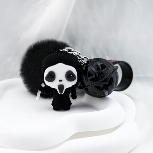 هدايا الهالوين للرجال والنساء، سلاسل المفاتيح لمحبي أفلام الرعب، Scream Ghostface Merch، ملحقات السيارة اللطيفة، حشوات سلة مخيفة للبنين والبنات، حلقات مفاتيح جرس وجه الشبح لمفضلات الحفلات in Saudi Arabia