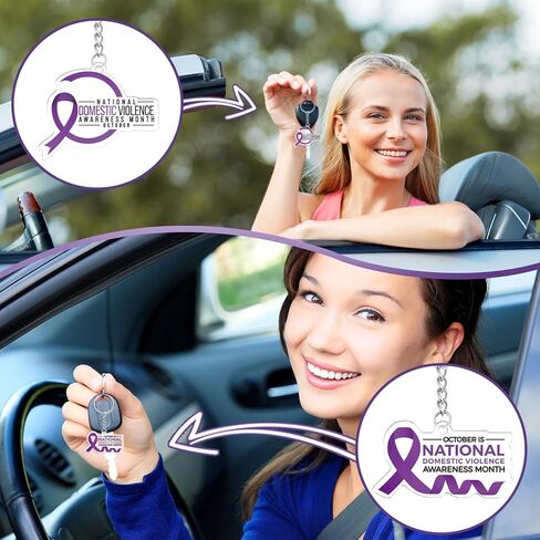 50 قطعة من سلسلة المفاتيح الأكريليك لشهر التوعية بالعنف المنزلي من Remuuly شهر التوعية بالعنف المنزلي وحفلات المهرجانات وشهر التوعية بالعنف المنزلي للنساء والرجال in Kuwait