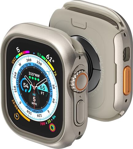MAGEASY Aircraft-Grade Aluminum Rugged Case for Apple Watch Ultra 3, Ultra 2, Apple Watch Ultra 49mm | 2 in 1 Metal Hard Shell with Shockproof Inner Bumper for Max Protection, Odyssey - Midnight Black in Kuwait