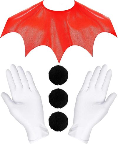 Jecery 5 Pcs Scary Clown Halloween Deluxe Adult Costume Gloves Collar Plush Buttons for Halloween Birthday Party Supplies in Kuwait