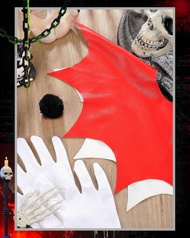 Jecery 5 Pcs Scary Clown Halloween Deluxe Adult Costume Gloves Collar Plush Buttons for Halloween Birthday Party Supplies in Kuwait