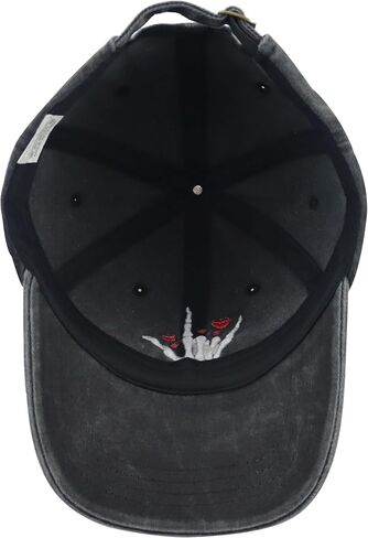 Skeleton Hands Hats for Men Women, Funny Adjustable Heart Decor Halloween Embroidered Baseball Cap in Kuwait