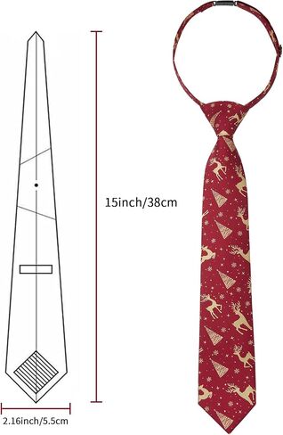 Enlision Boys Christmas Ties Holiday Xmas Kids Tie and Pocket Square Set Pre-tied Adjustable Neckties for Boys Festival Party in Kuwait