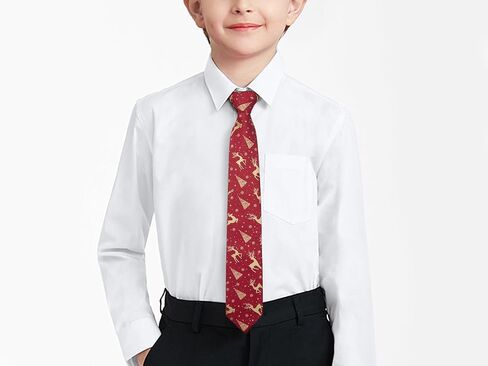 Enlision Boys Christmas Ties Holiday Xmas Kids Tie and Pocket Square Set Pre-tied Adjustable Neckties for Boys Festival Party in Kuwait