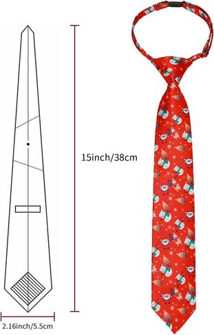 Enlision Boys Christmas Ties Holiday Xmas Kids Tie and Pocket Square Set Pre-tied Adjustable Neckties for Boys Festival Party in Kuwait