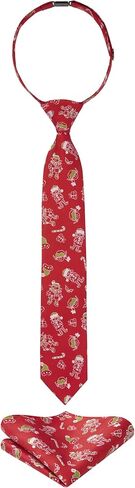 Enlision Boys Christmas Ties Holiday Xmas Kids Tie and Pocket Square Set Pre-tied Adjustable Neckties for Boys Festival Party in Kuwait