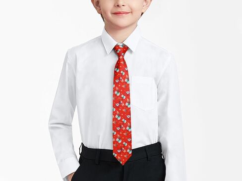 Enlision Boys Christmas Ties Holiday Xmas Kids Tie and Pocket Square Set Pre-tied Adjustable Neckties for Boys Festival Party in Kuwait