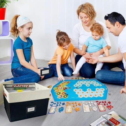 Board Game Storage, Board Game Organizer with 12pcs Zipper Bags and Writable Stickers, Board Game Organizers Storage with Lid for Office Supplies, Puzzles, Video Game, Craft Product in Saudi Arabia
