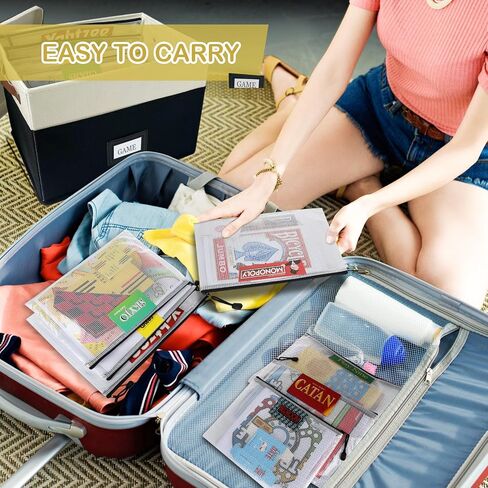 Board Game Storage, Board Game Organizer with 12pcs Zipper Bags and Writable Stickers, Board Game Organizers Storage with Lid for Office Supplies, Puzzles, Video Game, Craft Product in Saudi Arabia