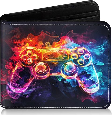 Boys Novelty Wallets Game Controllers,Cool Kids Wallet for Boys Ages 8-10/9-12/13-15, Funny Bifold Rfid Blocking Gaming Stuff Wallet, Coin Pocket Id Window for Teenagers Men Teen Boy Gamer Gifts Ideas in Saudi Arabia