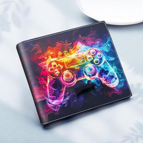 Boys Novelty Wallets Game Controllers,Cool Kids Wallet for Boys Ages 8-10/9-12/13-15, Funny Bifold Rfid Blocking Gaming Stuff Wallet, Coin Pocket Id Window for Teenagers Men Teen Boy Gamer Gifts Ideas in Saudi Arabia