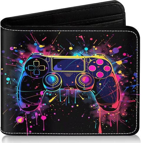 Boys Novelty Wallets Game Controllers,Cool Kids Wallet for Boys Ages 8-10/9-12/13-15, Funny Bifold Rfid Blocking Gaming Stuff Wallet, Coin Pocket Id Window for Teenagers Men Teen Boy Gamer Gifts Ideas in Saudi Arabia