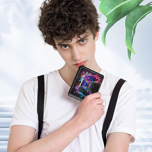 Boys Novelty Wallets Game Controllers,Cool Kids Wallet for Boys Ages 8-10/9-12/13-15, Funny Bifold Rfid Blocking Gaming Stuff Wallet, Coin Pocket Id Window for Teenagers Men Teen Boy Gamer Gifts Ideas in Saudi Arabia
