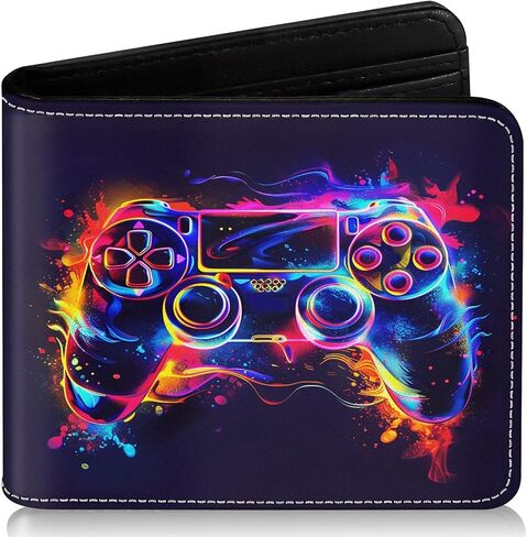 Boys Novelty Wallets Game Controllers,Cool Kids Wallet for Boys Ages 8-10/9-12/13-15, Funny Bifold Rfid Blocking Gaming Stuff Wallet, Coin Pocket Id Window for Teenagers Men Teen Boy Gamer Gifts Ideas in Saudi Arabia