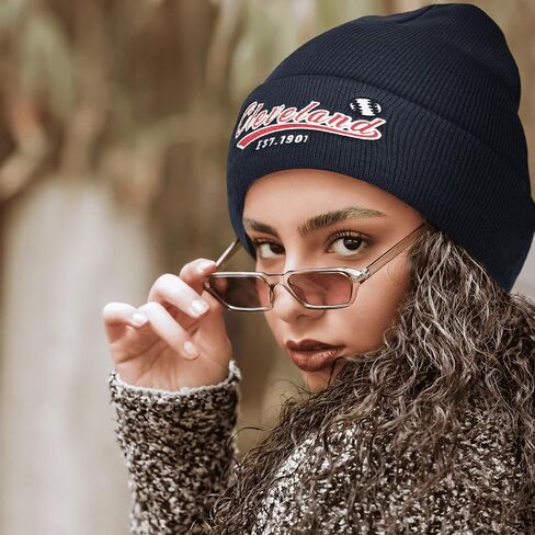Vintage Classic Skull Cap Embroidery Beanie Hat Cuffed Winter Hat Knit Comes with Warm Gloves Gifts for Unisex Fans in Kuwait
