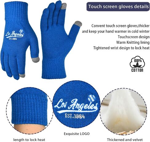 Vintage Classic Skull Cap Embroidery Beanie Hat Cuffed Winter Hat Knit Comes with Warm Gloves Gifts for Unisex Fans in Kuwait