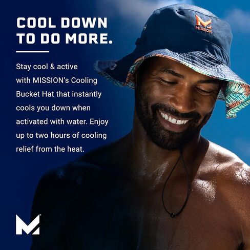 قبعة MISSION Cooling Bucket، Bering Sea Lilac - قبعة واسعة الحواف للجنسين للرجال والنساء - خفيفة الوزن وقابلة للطي ومتينة - تبرد حتى ساعتين - حماية من أشعة الشمس بعامل حماية من أشعة الشمس 50 - يمكن غسلها في الغسالة in Kuwait