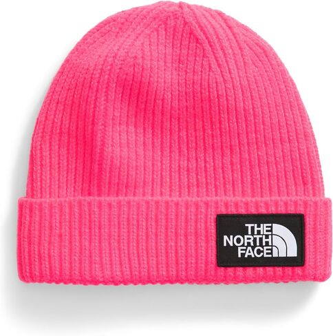 THE NORTH FACE Kids' Box Logo Cuff Winter Beanie Hat, Radiant Poppy, One Size in Saudi Arabia