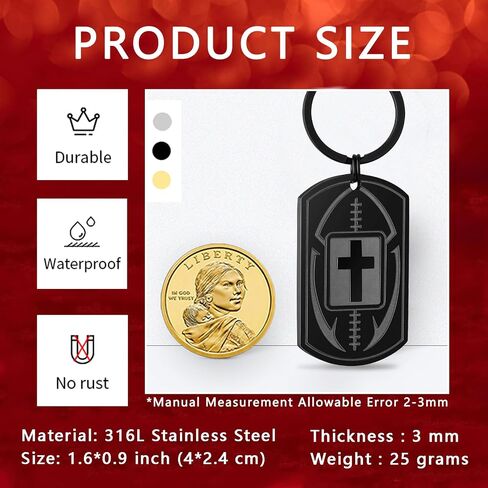 Keychains for Men Football Bible Verse Mens Keychain,Mens Accessories Gift in Saudi Arabia