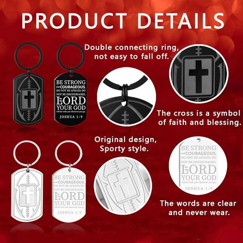 Keychains for Men Football Bible Verse Mens Keychain,Mens Accessories Gift in Saudi Arabia