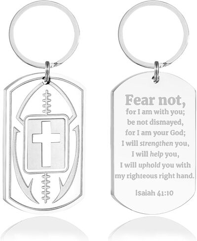 Keychains for Men Football Bible Verse Mens Keychain,Mens Accessories Gift in Saudi Arabia