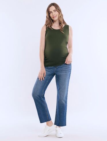 Motherhood Maternity Womens Secret Fit Over The Belly Slim Straight Leg Denim Pregnancy Jeans in Saudi Arabia