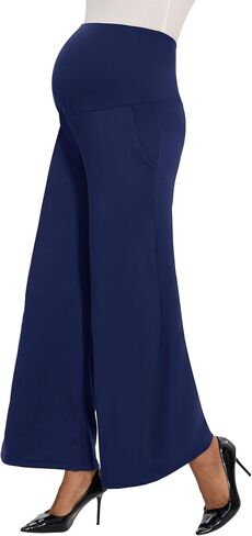 Peauty Buttery Soft Maternity Palazzo Pants Over The Belly/Flowy Wide Leg Boho Pants for Casual & Work (S-3XL) in Saudi Arabia