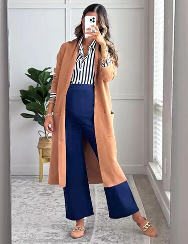 Peauty Buttery Soft Maternity Palazzo Pants Over The Belly/Flowy Wide Leg Boho Pants for Casual & Work (S-3XL) in Saudi Arabia